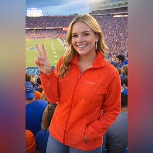 Columbia Women’s Red Coral Dotswarm Omni-Heat Fleece Jacket